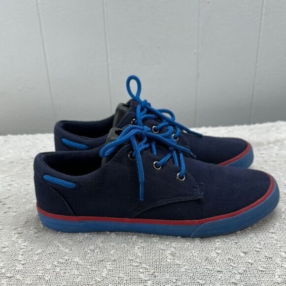 HANNA ANDERSSON Navy Blue Canvas Lace Up Shoes Boys 4M 4 - Picture 1 of 5